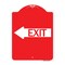 Signmission Designer Series Sign-Exit W/ Left Arrow, Red & White Aluminum Sign, 18" H, 24" L, RW-1824-24607 A-DES-RW-1824-24607 - alternate 1